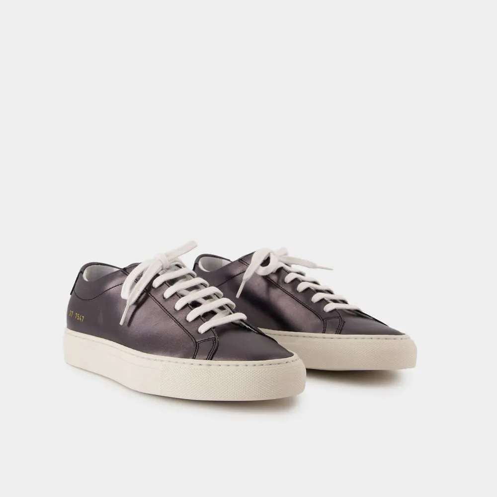 Achilles Shiny Sneakers - Leather - Black