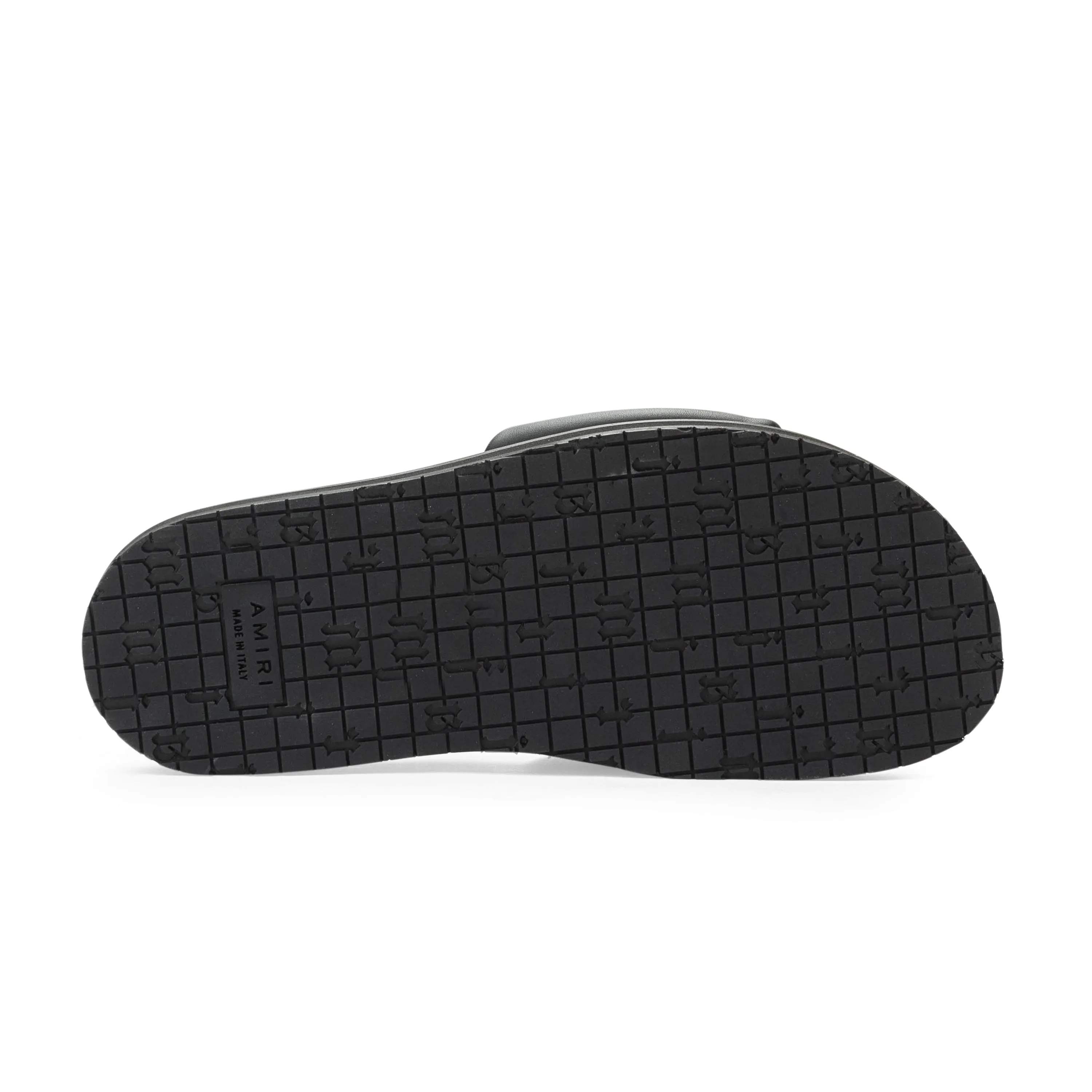 AMIRI LEATHER BLACK WHITE SLIDES