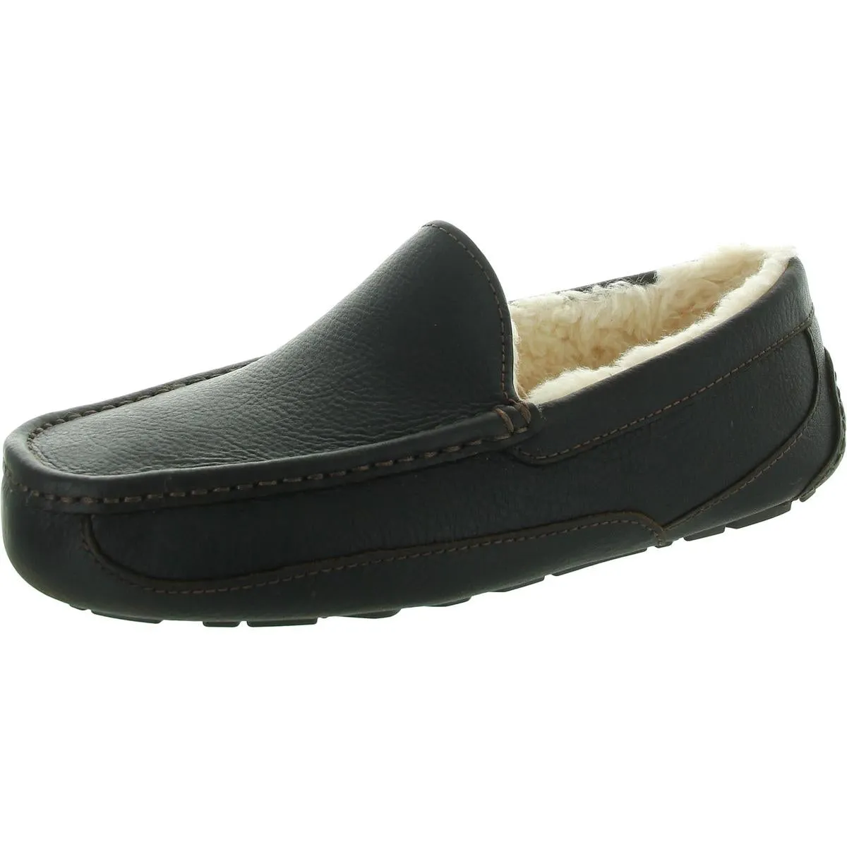 Ascot Mens Leather Lined Loafer Slippers