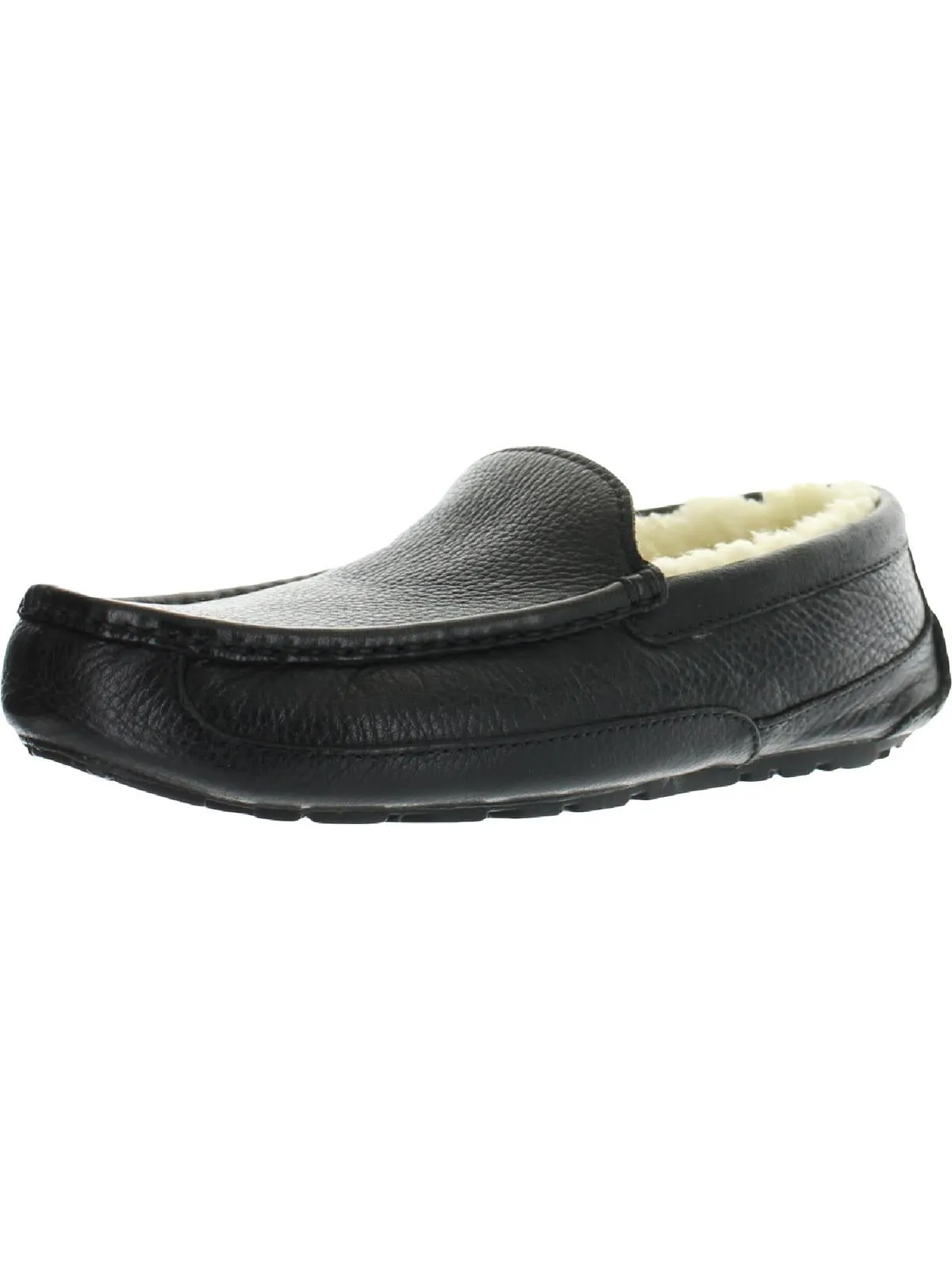 Ascot Mens Leather Lined Loafer Slippers