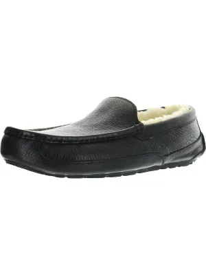 Ascot Mens Leather Lined Loafer Slippers