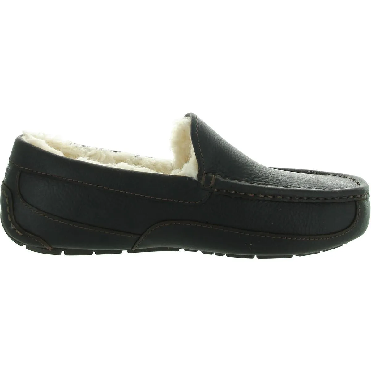 Ascot Mens Leather Lined Loafer Slippers
