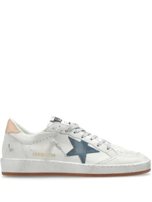 Ball Star Distressed Leather Sneakers