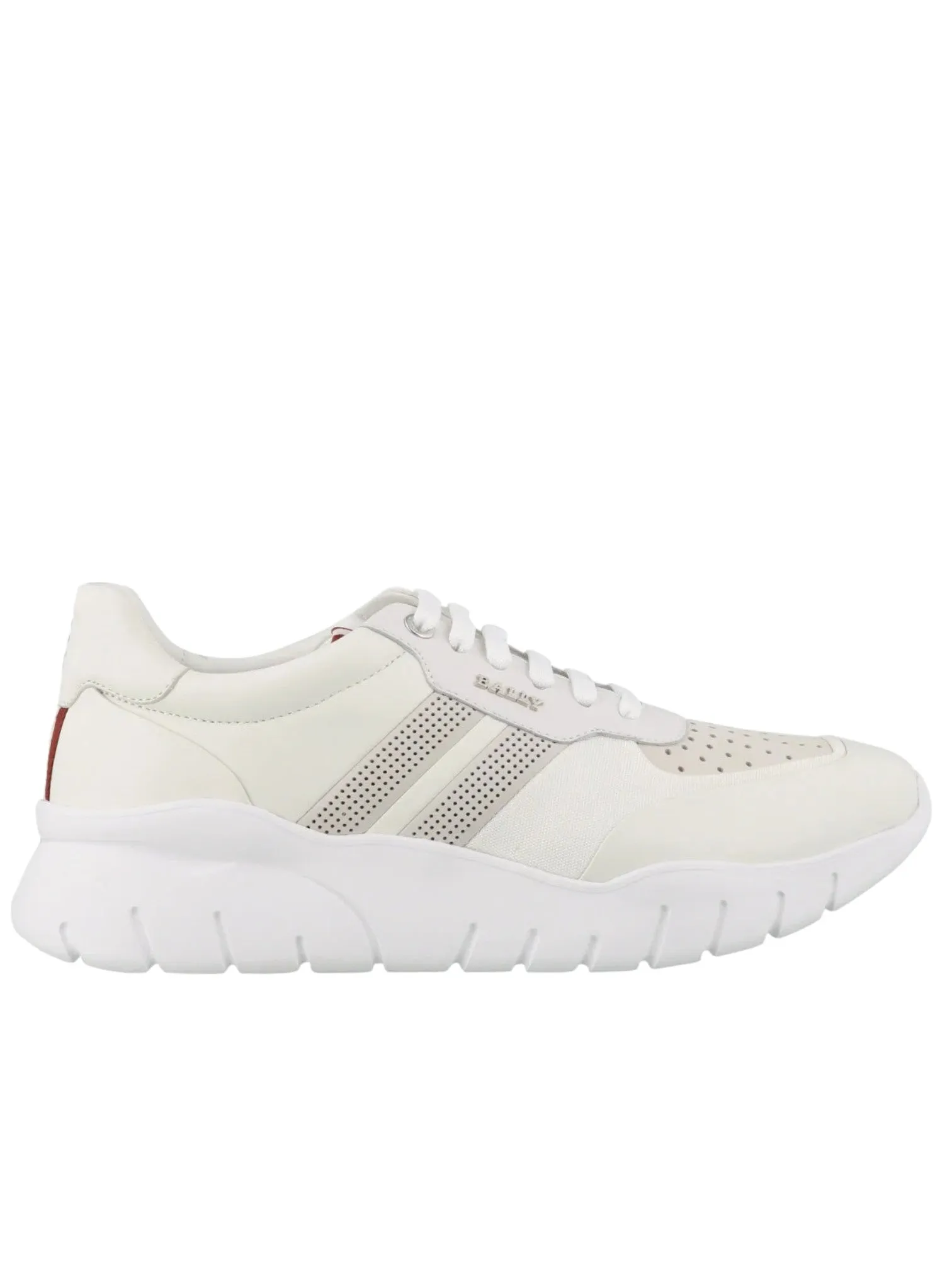Bally Bison 6230656 Men's White Lamb Leather Sneakers