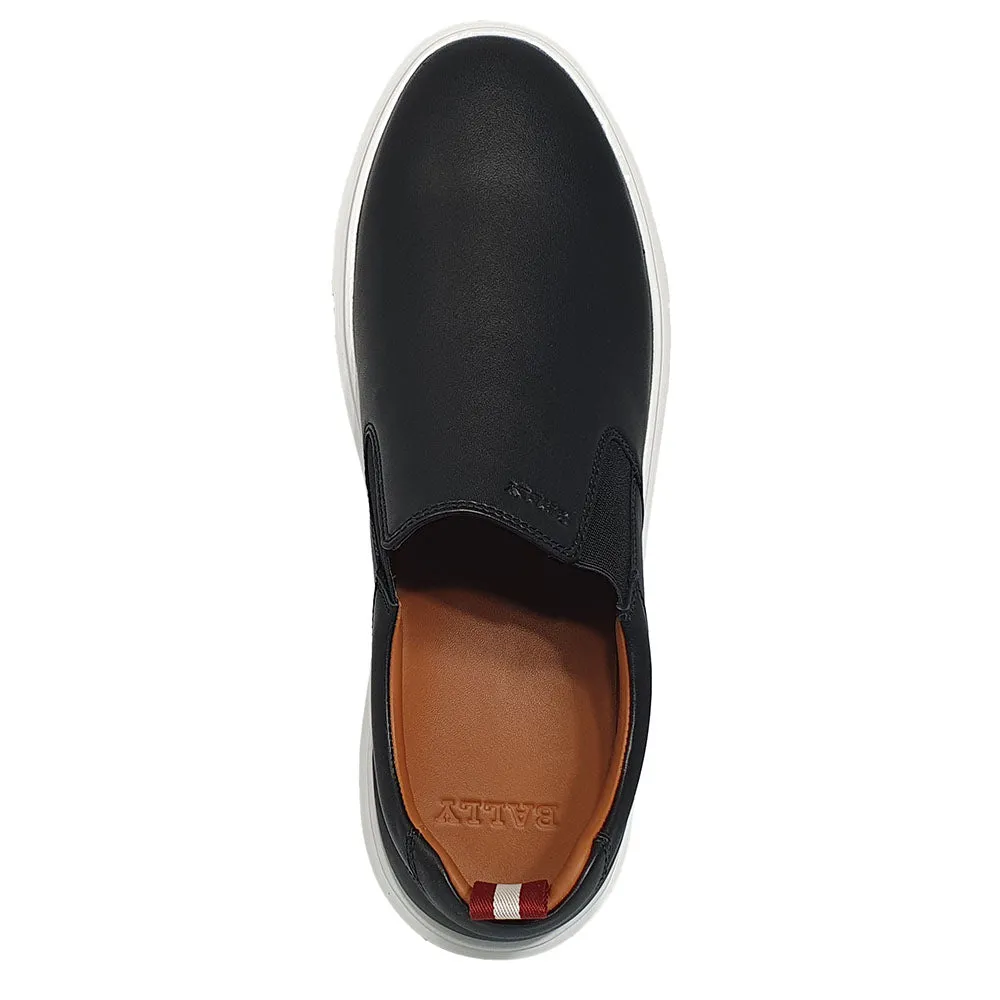 Bally Charles 6240396 Men's Black Lamb Leather Sneakers