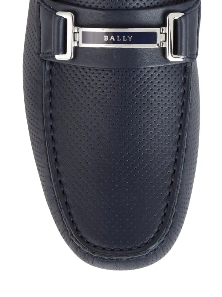 Bally Drulio Men's 6211257 Navy Leather Loafer Shoes