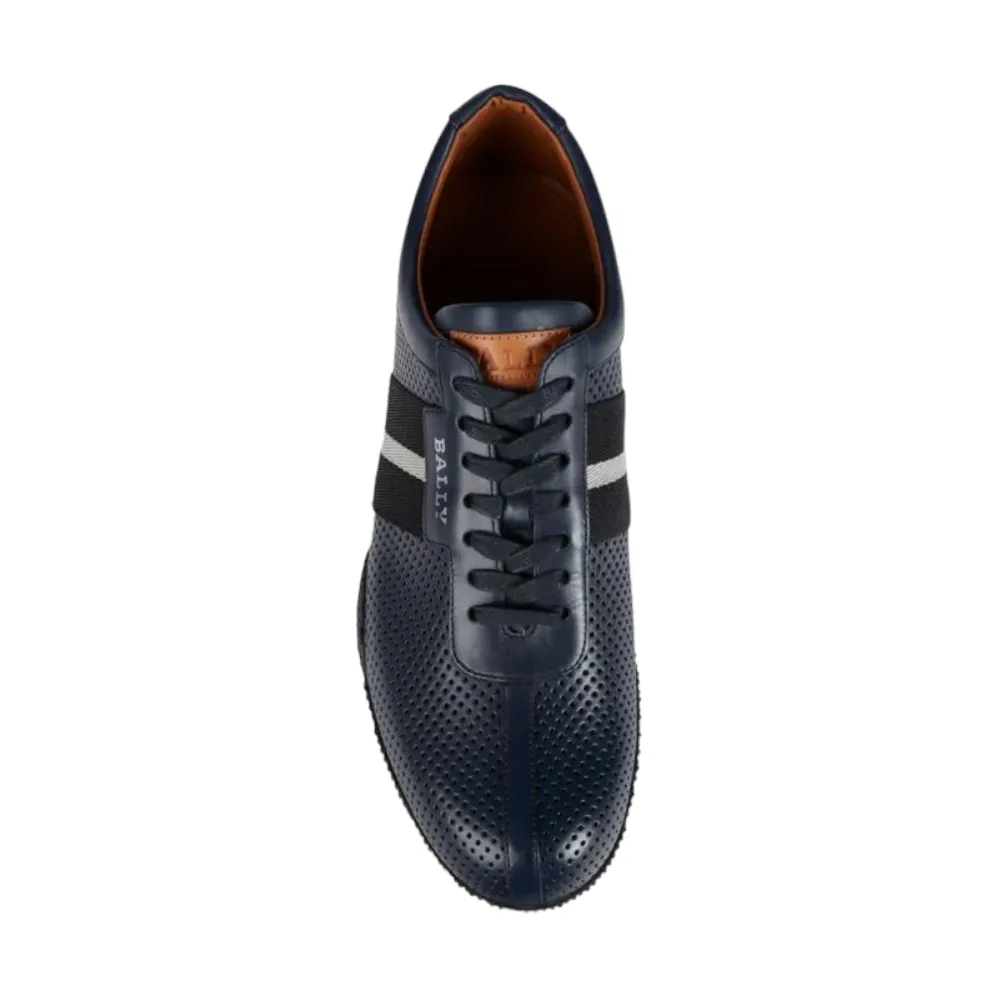 Bally Frenz Men's 6230484 Ink Perforated Leather Sneakers
