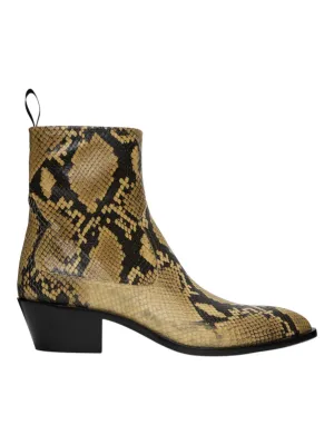Bally Gaiman 6303990 Men's New RHU Snake Embossed Leather Boots