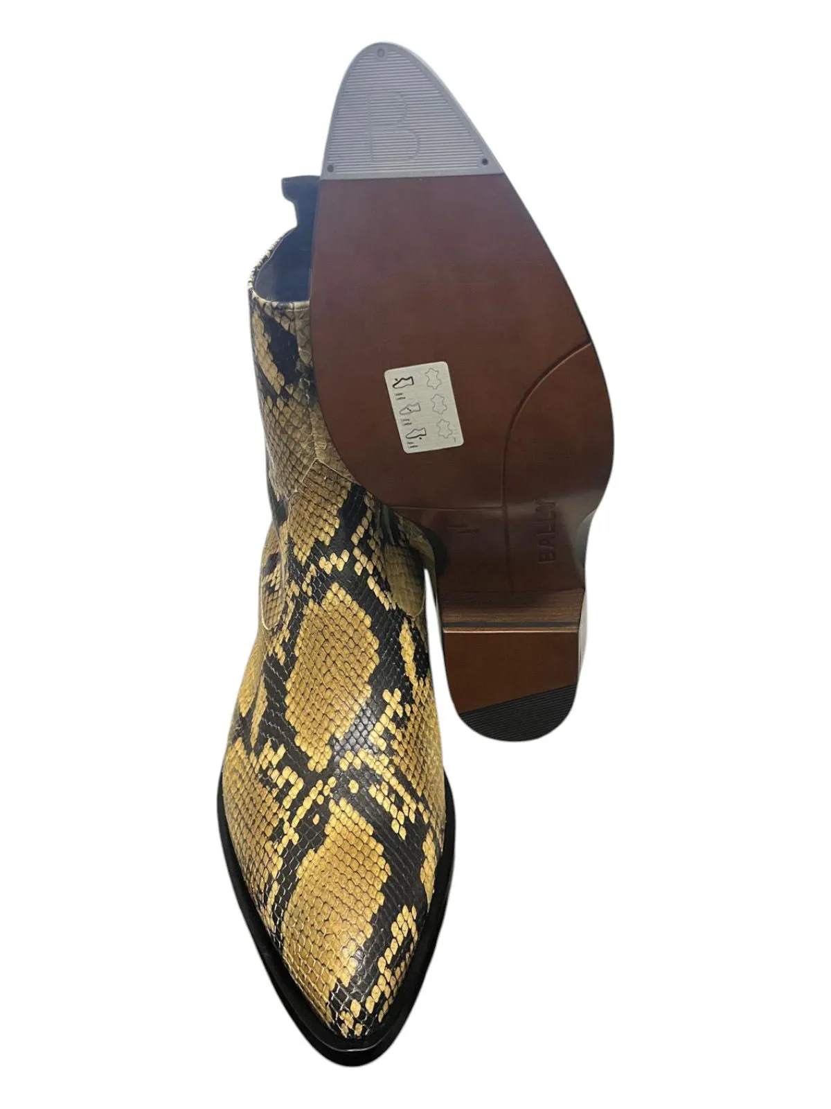 Bally Gaiman 6303990 Men's New RHU Snake Embossed Leather Boots