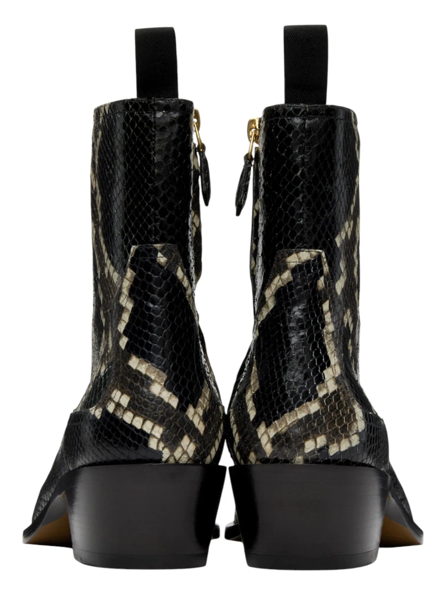 Bally Gaiman 6304139 Men's Multiblack Snake Embossed Leather Boots