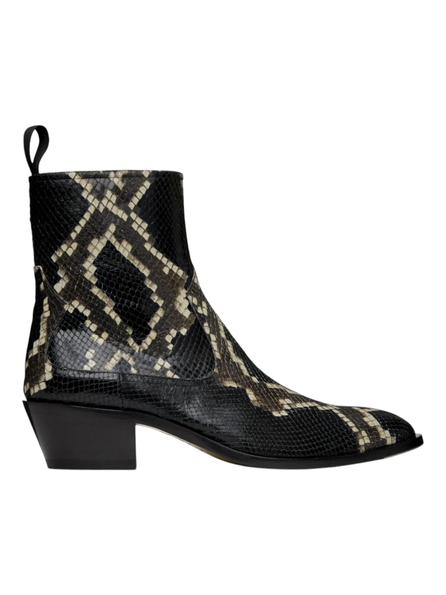 Bally Gaiman 6304139 Men's Multiblack Snake Embossed Leather Boots