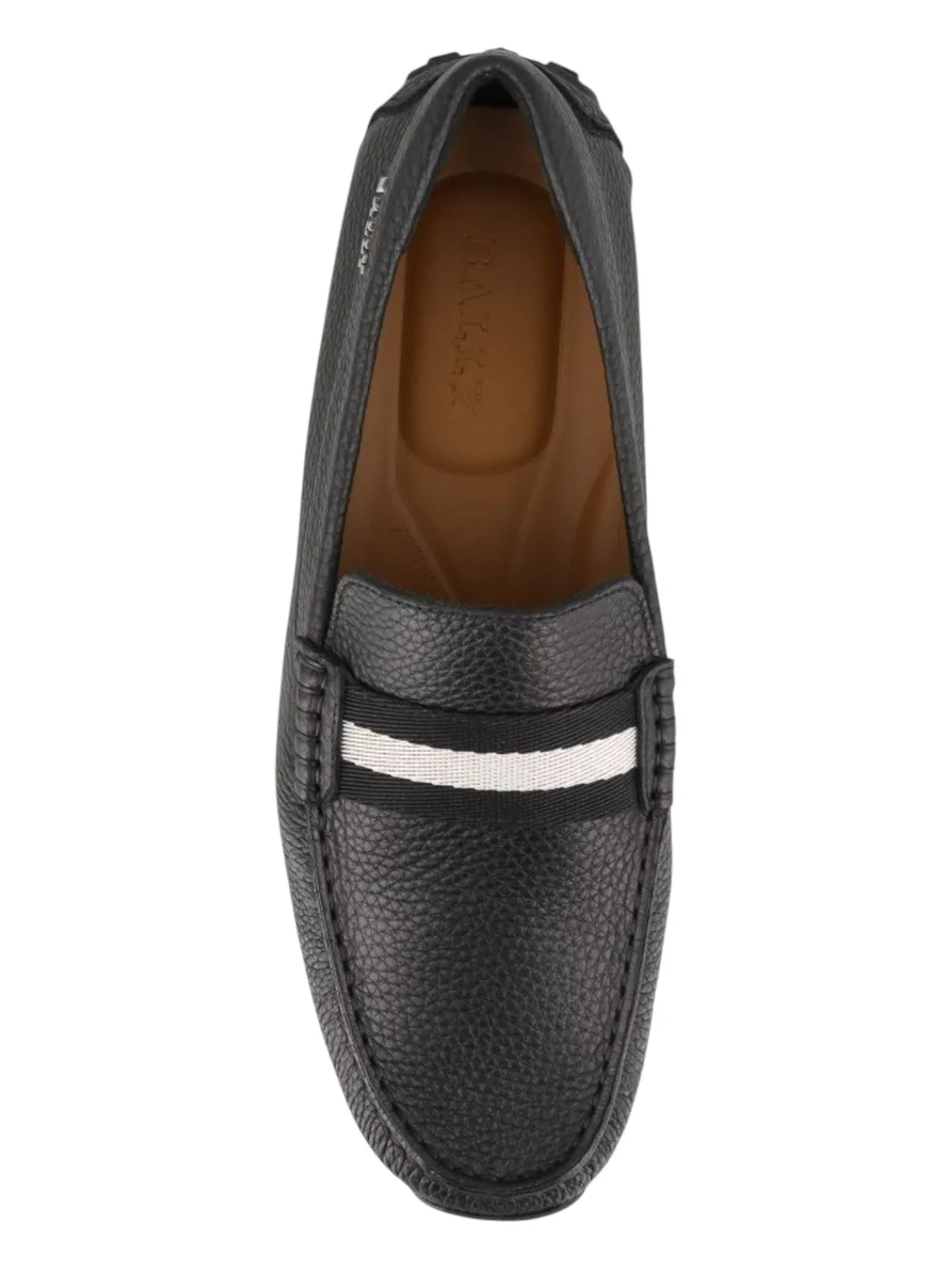 Bally Pearce 6234463 Men's Black Bovine Grained Leather Driver Shoes