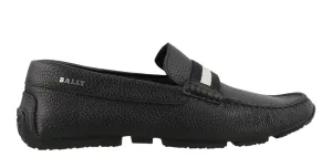 Bally Pearce 6234463 Men's Black Bovine Grained Leather Driver Shoes