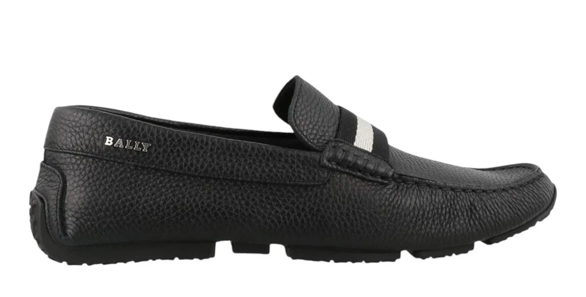 Bally Pearce 6234463 Men's Black Bovine Grained Leather Driver Shoes
