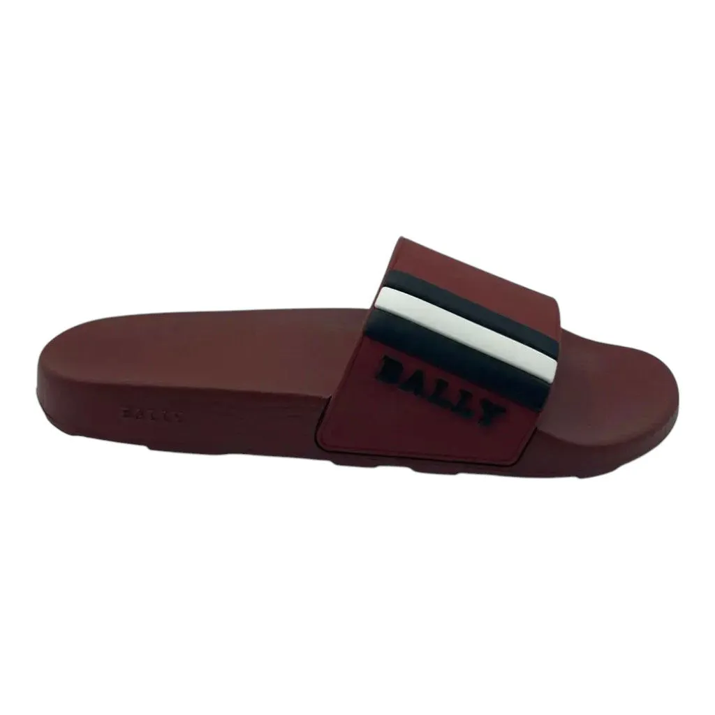Bally Saxor 6219587 Men's Garnet Rubber Slide Sandals
