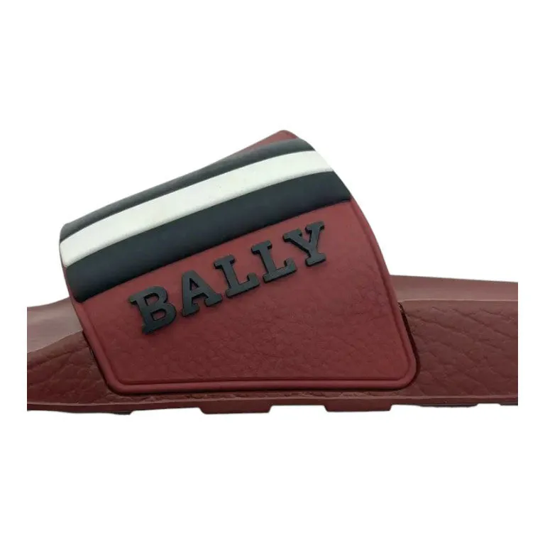 Bally Saxor 6219587 Men's Garnet Rubber Slide Sandals