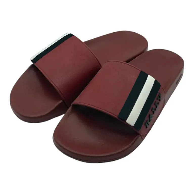 Bally Saxor 6219587 Men's Garnet Rubber Slide Sandals