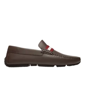 Bally Waltec 6230207 Men's Chocolate Calf Plain Leather Loafers
