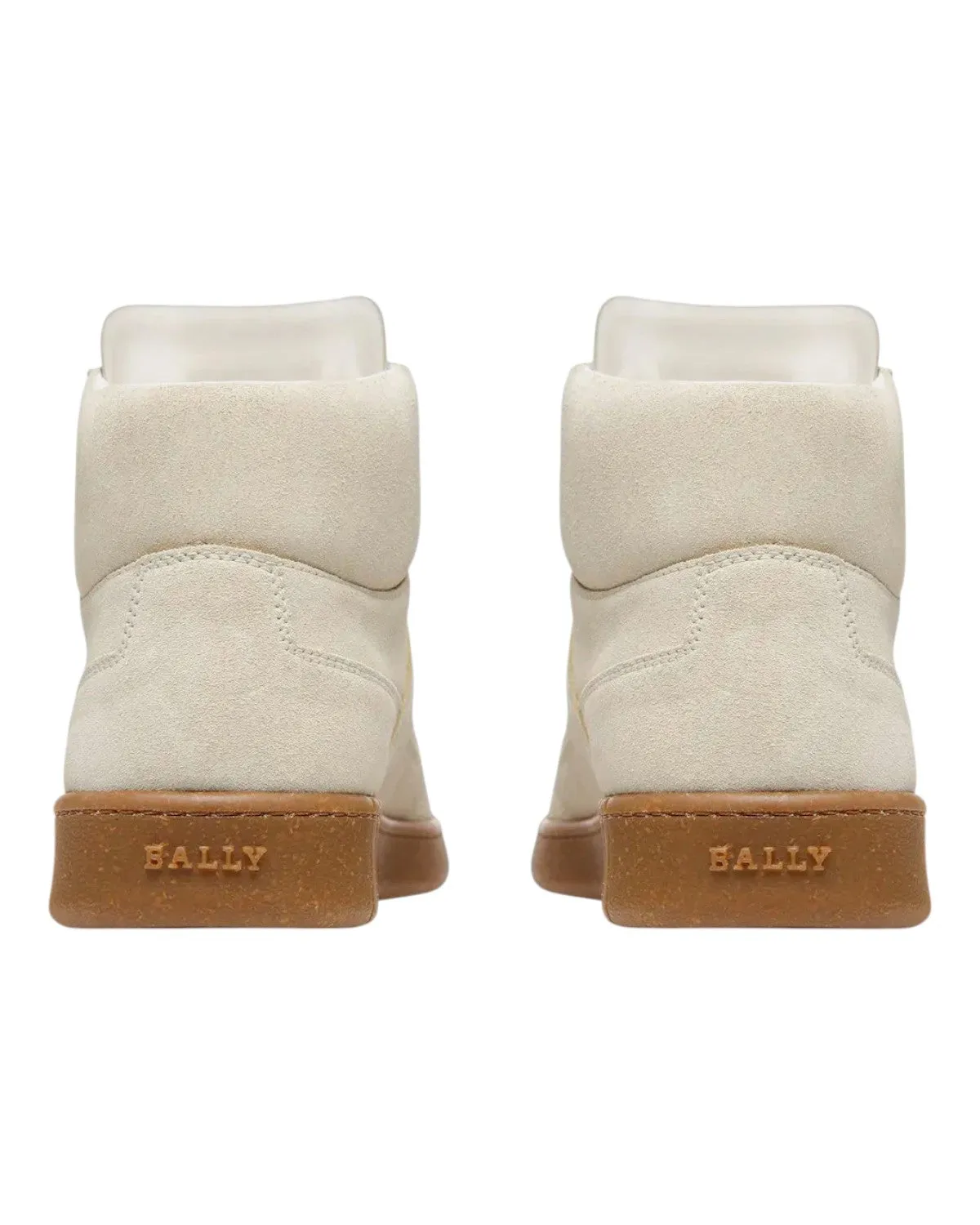 Bally Wiggles 6303321 Men's Dusty White Calf Suede High Top Sneakers