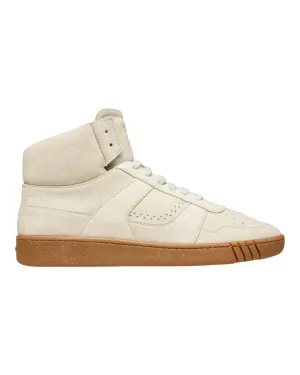 Bally Wiggles 6303321 Men's Dusty White Calf Suede High Top Sneakers