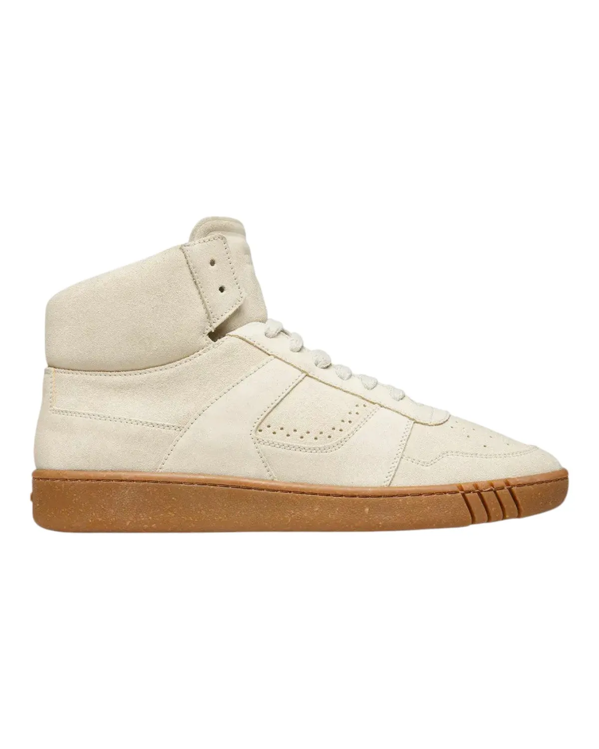 Bally Wiggles 6303321 Men's Dusty White Calf Suede High Top Sneakers