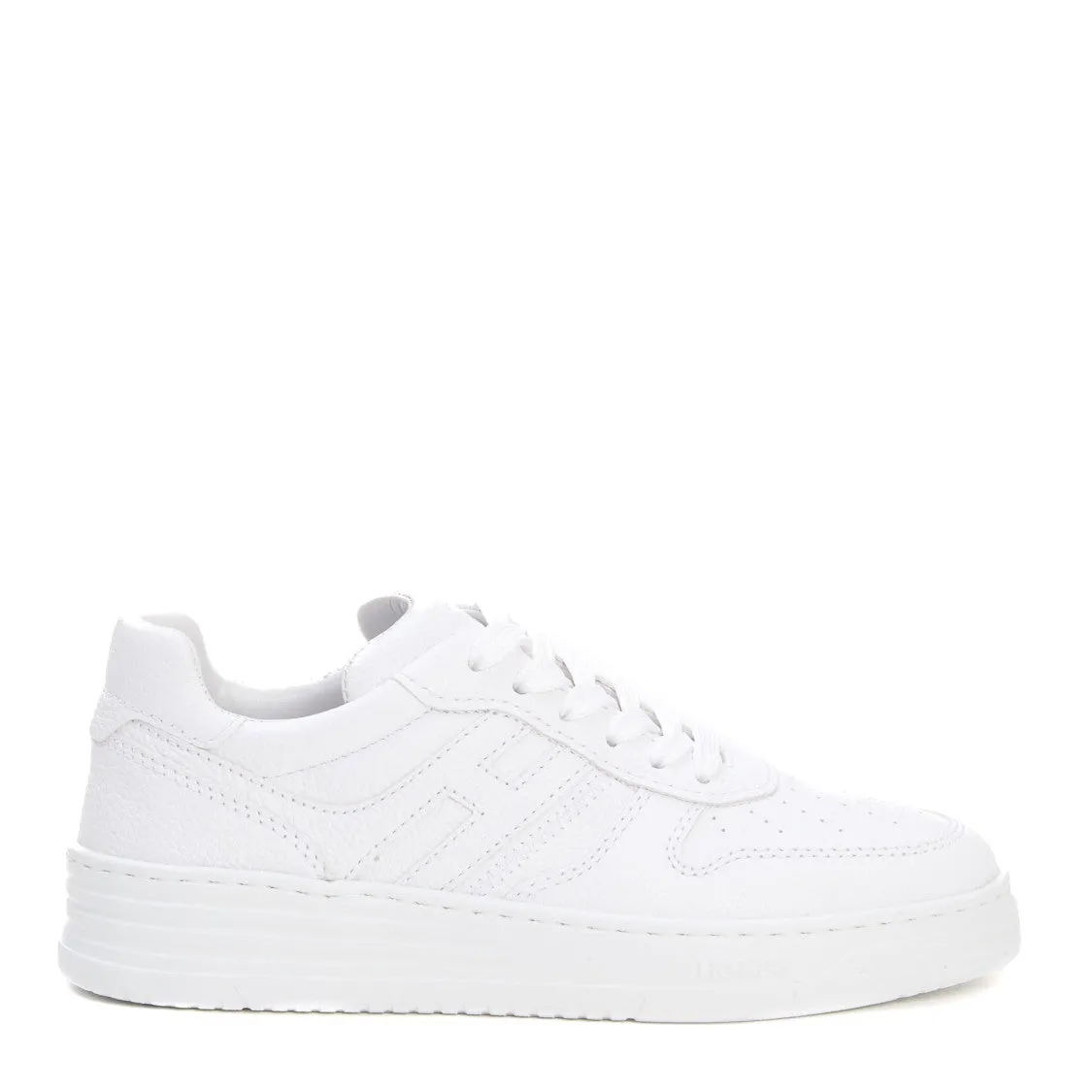 Basket Hammered Leather White Sneakers