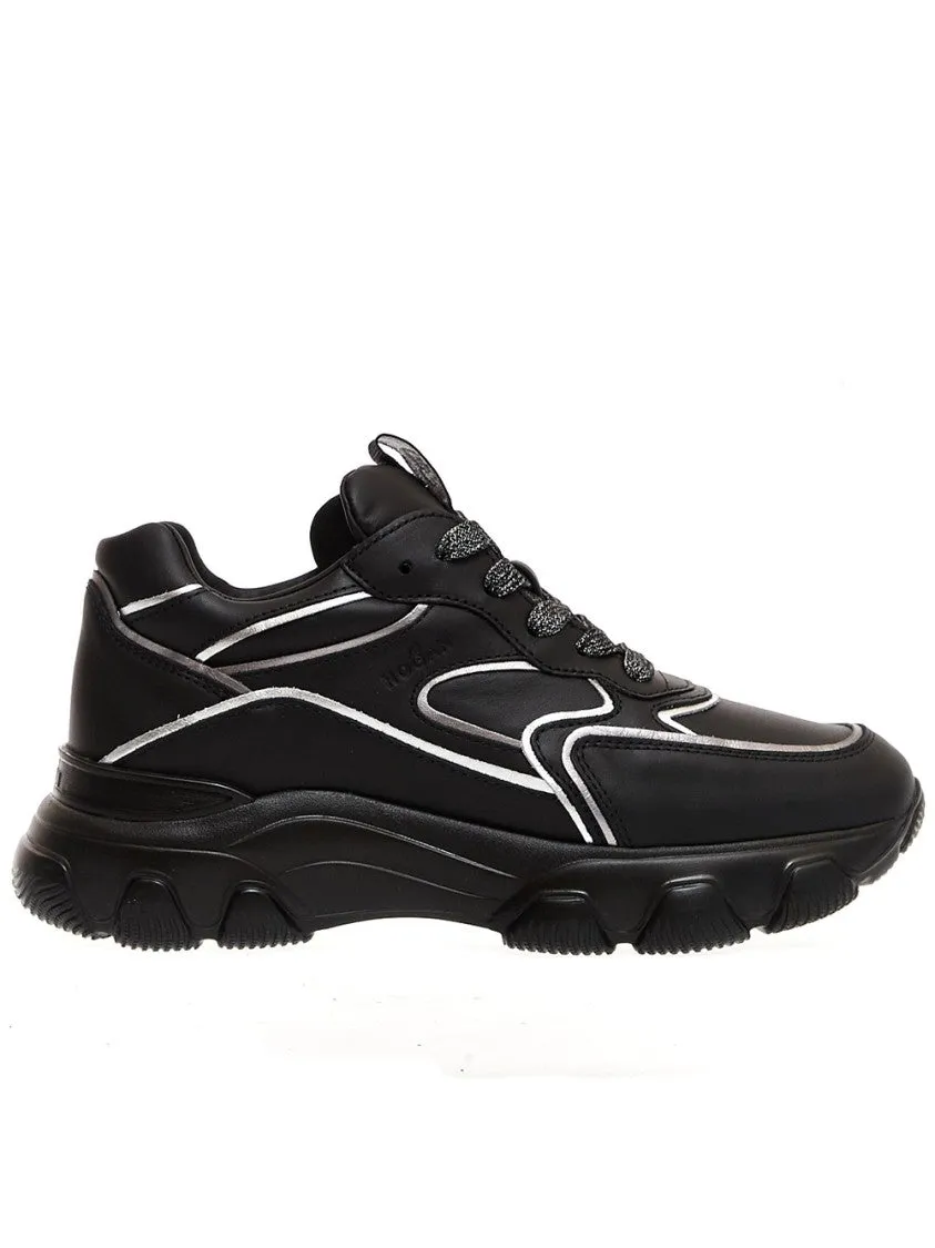 Black Hyperactive Leather Sneakers