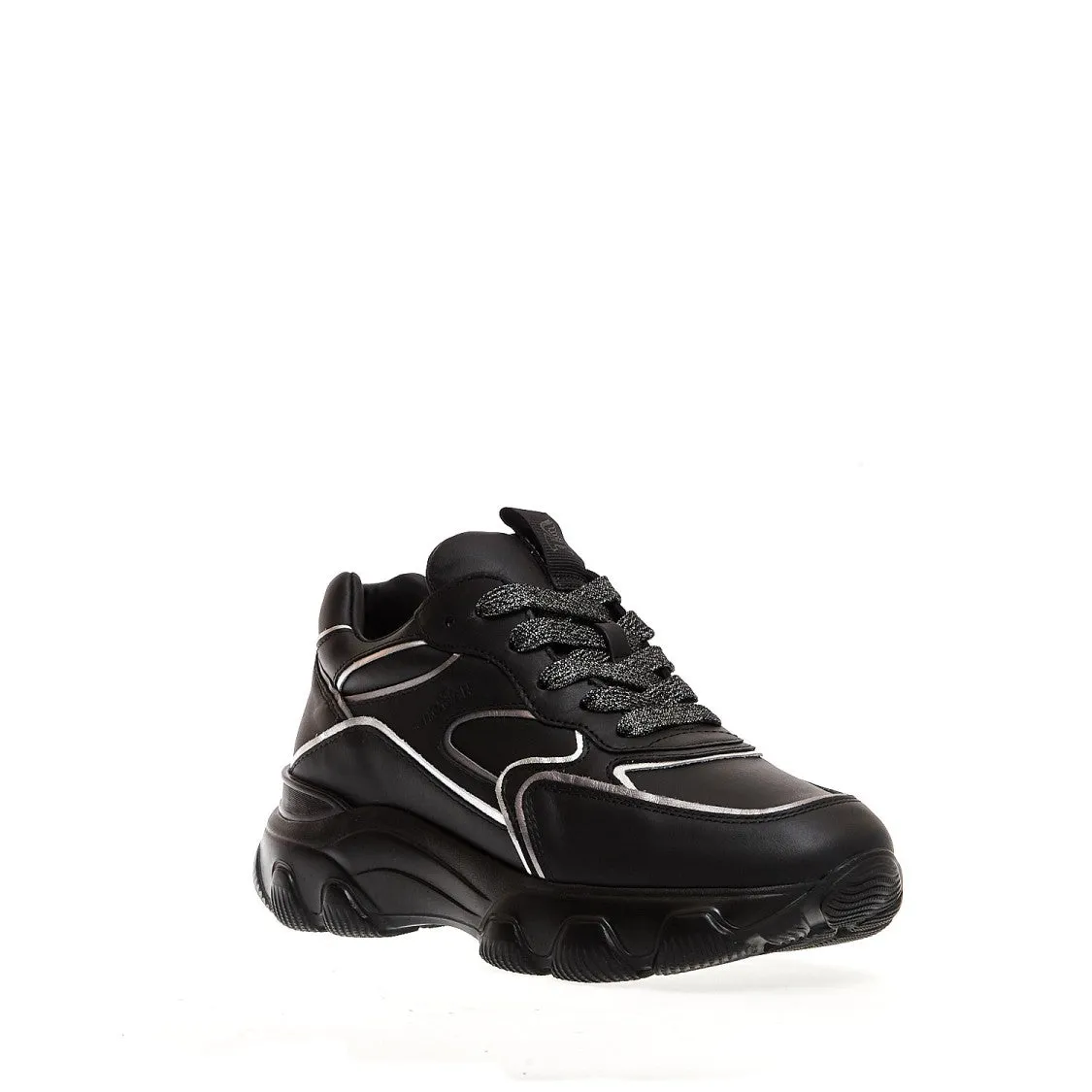 Black Hyperactive Leather Sneakers