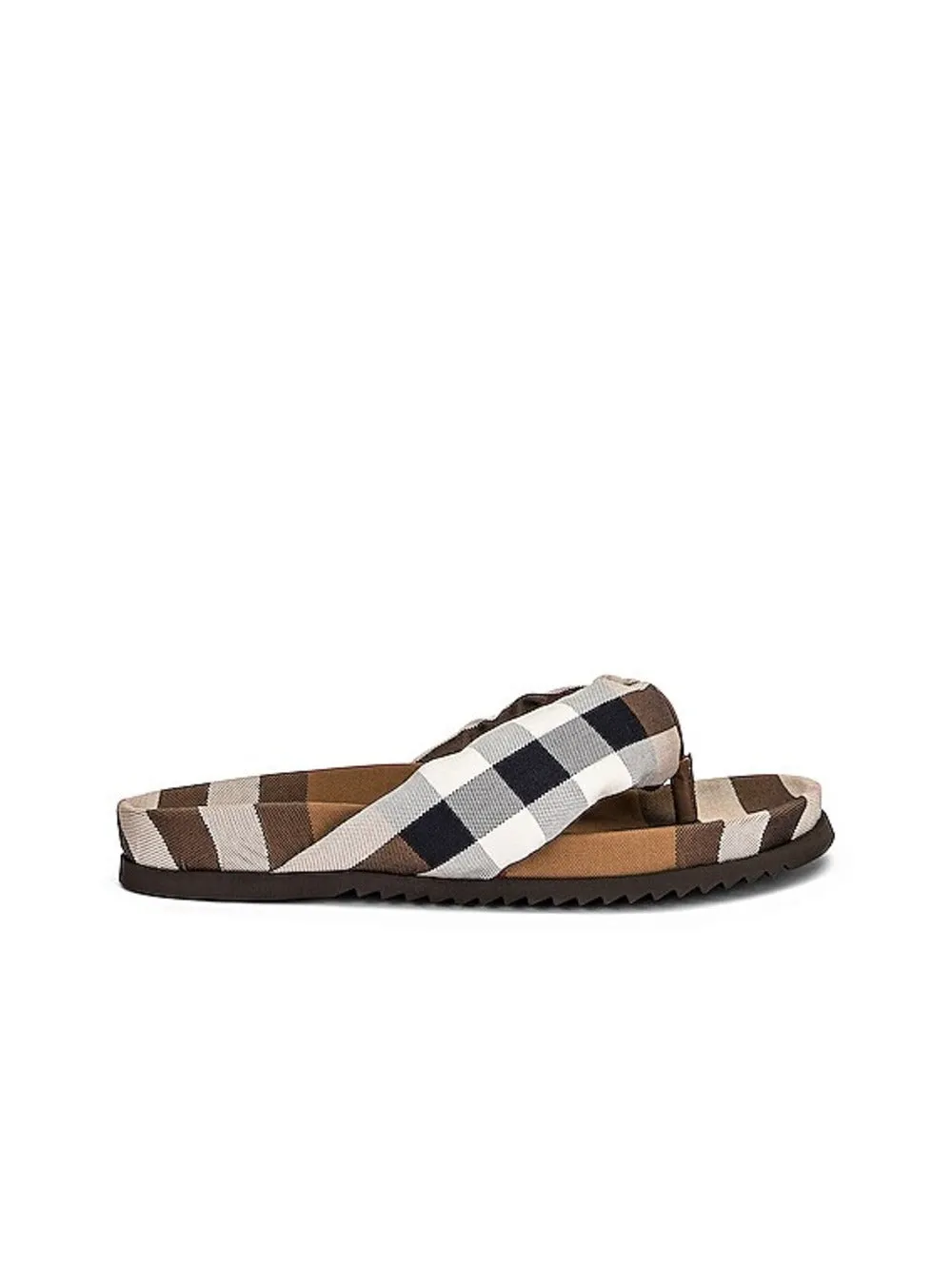 Burberry Men's Duncannon Beige Check Sandals Flip Flops