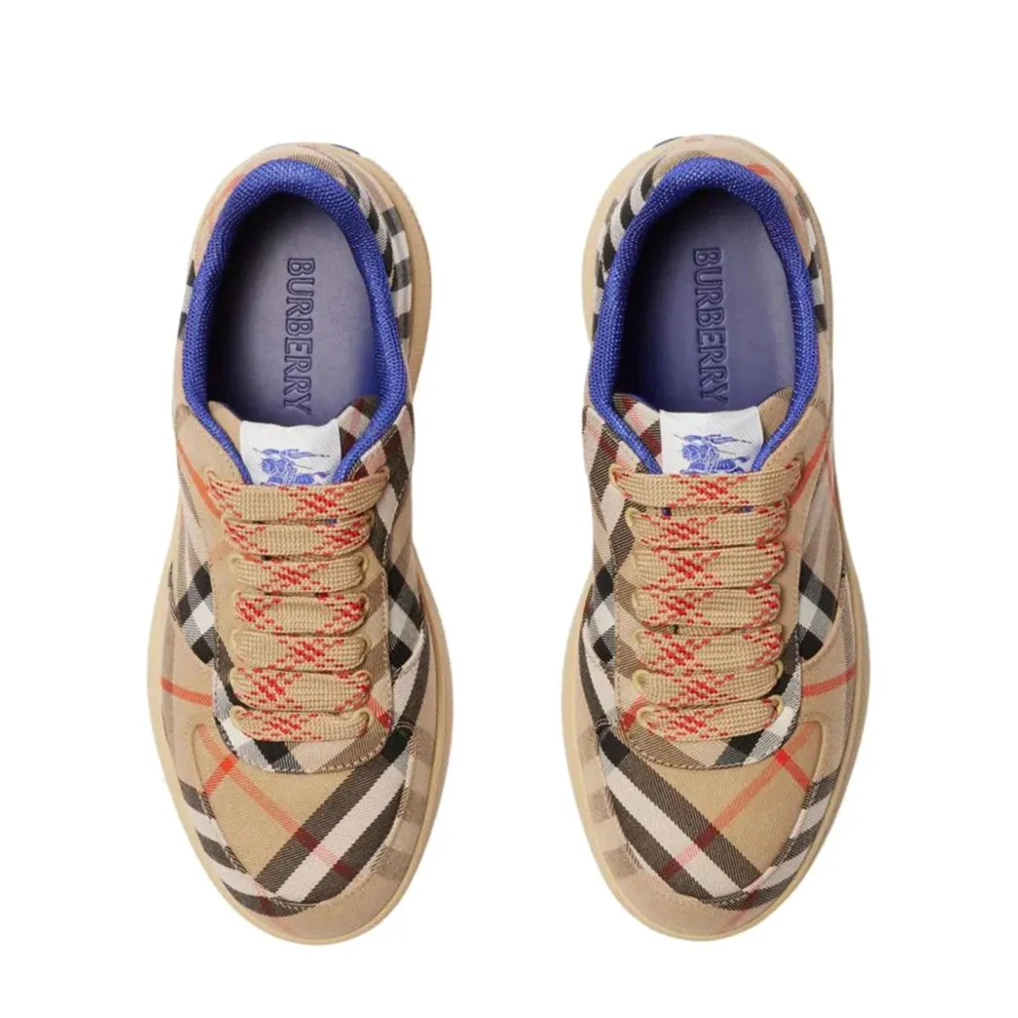 Check Patterned Sneakers With Contrasting Accents