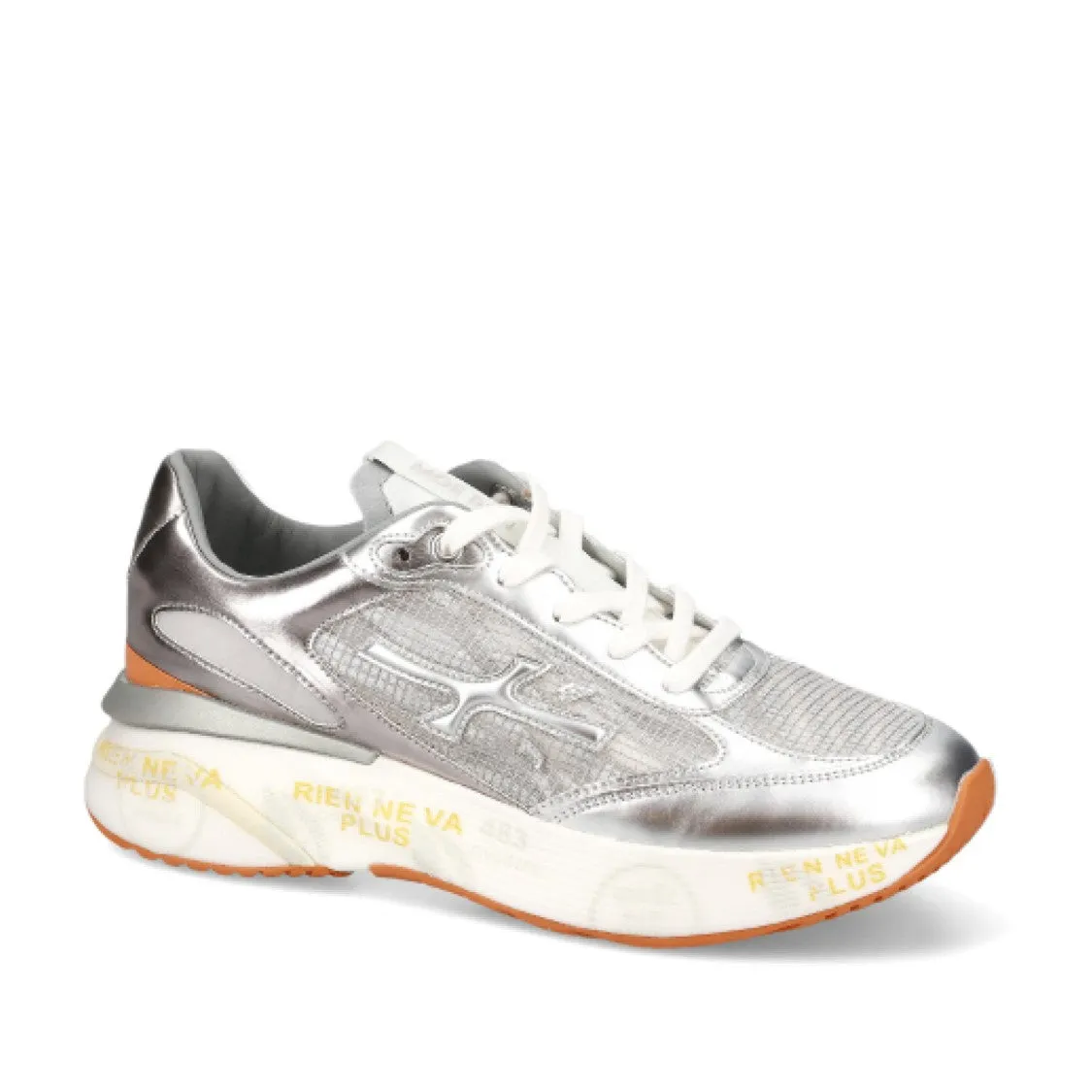 Chunky Silver Sneakers With Removable Insole