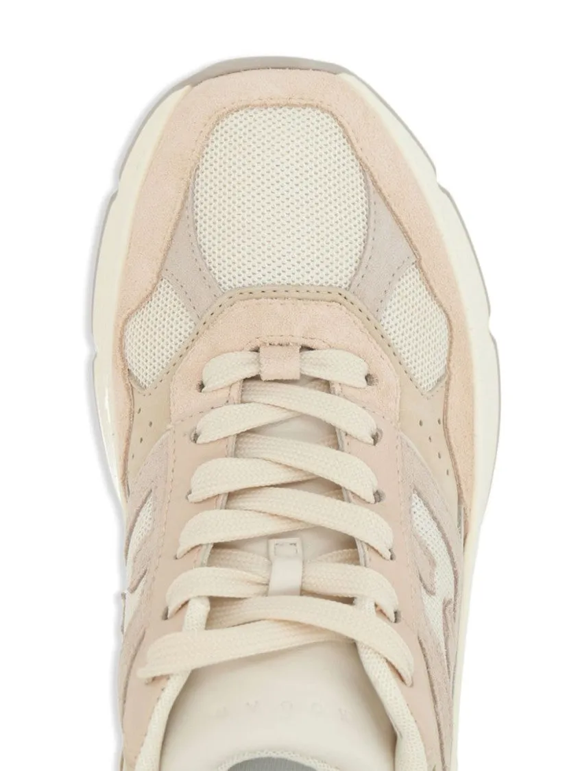 Chunky Sole Sneakers With Mesh And Suede Composition