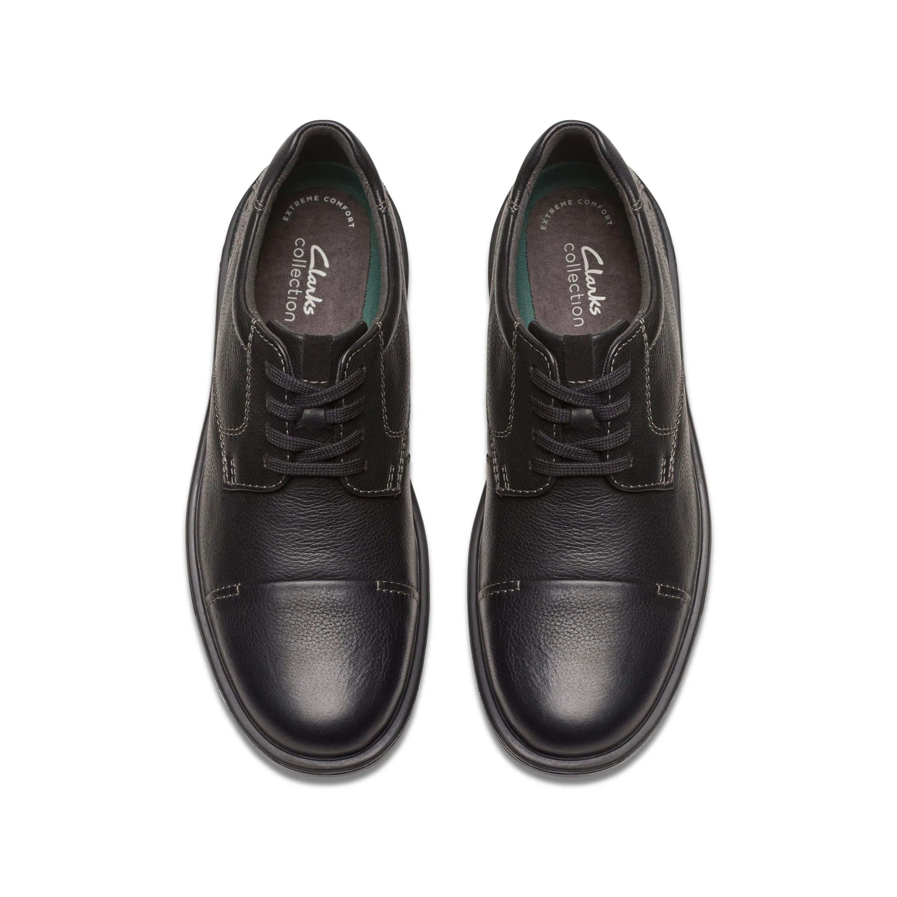 Clarks Gessler Cap in Black Leather