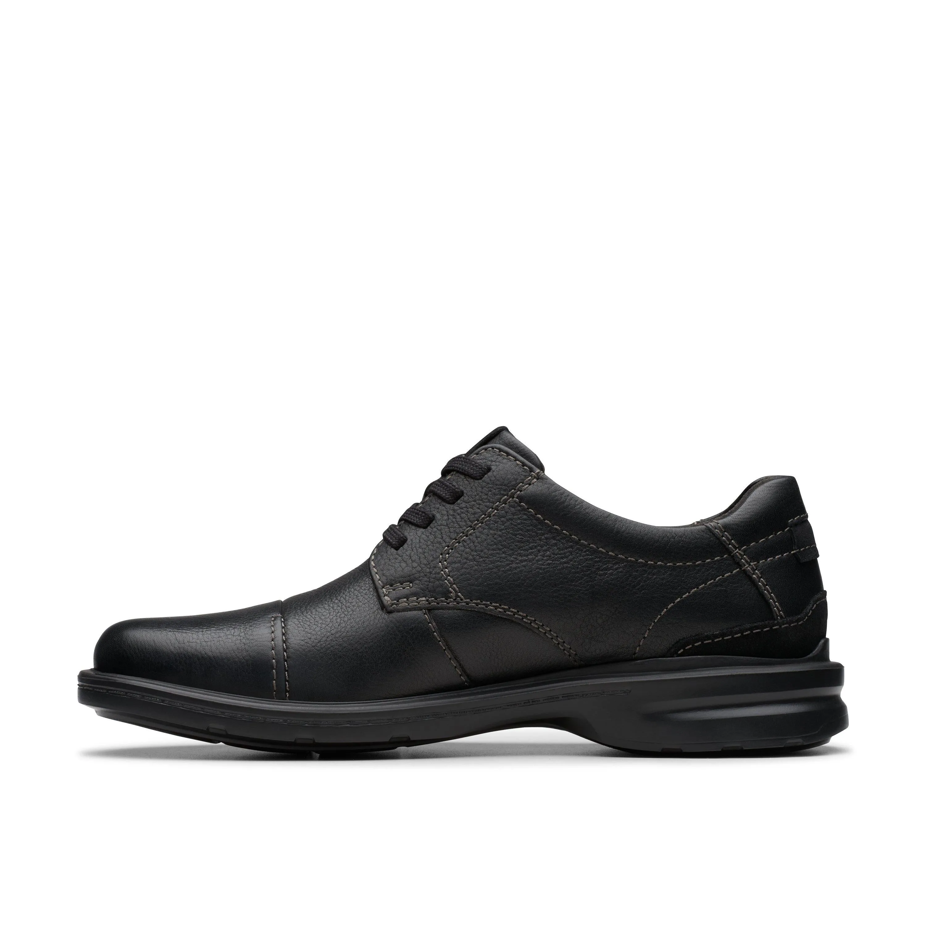 Clarks Gessler Cap in Black Leather
