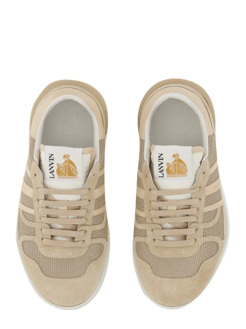 Clay" Textured Low-Top Sneakers With Cushioned Sole