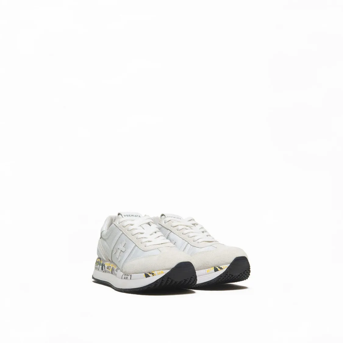 Conny Sneaker In White Suede And Technical Fabric