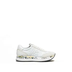 Conny Sneaker In White Suede And Technical Fabric