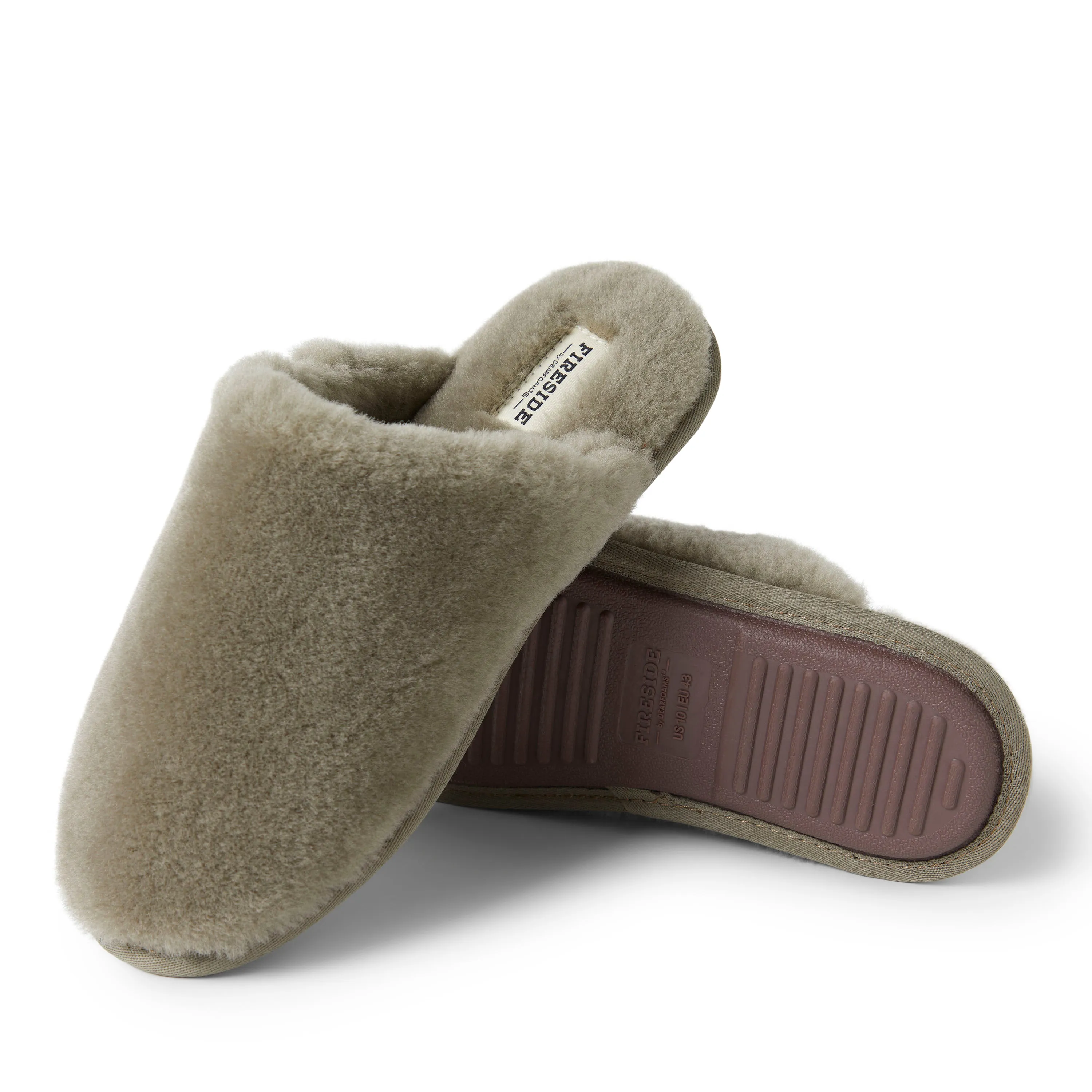 Dearfoams Men's Fireside Broome Genuine Shearling Scuff