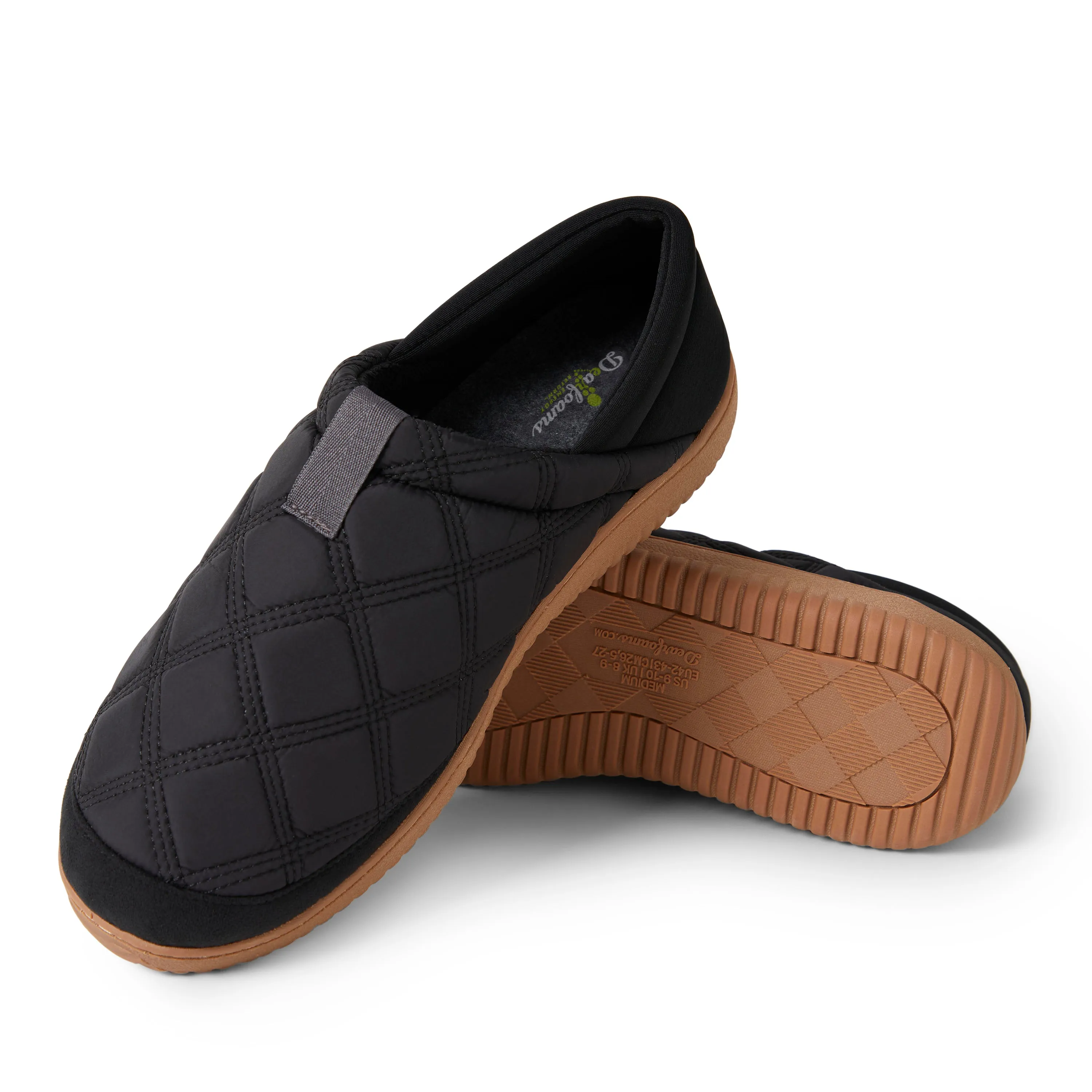 Dearfoams Mens River Closed Back with Collapsible Heel