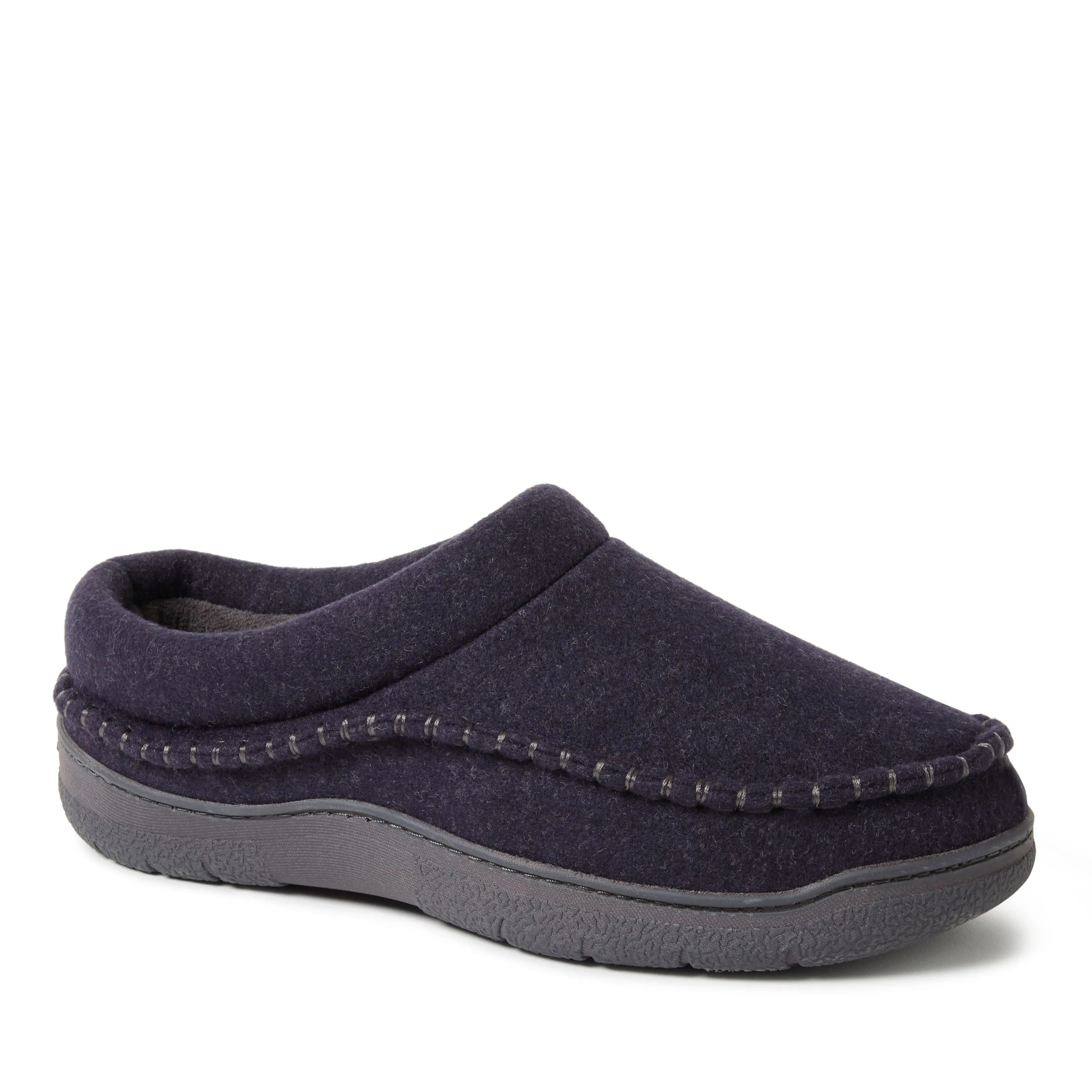 Dearfoams Mens Thompson Wool Blend Clog w/ Whipstitch