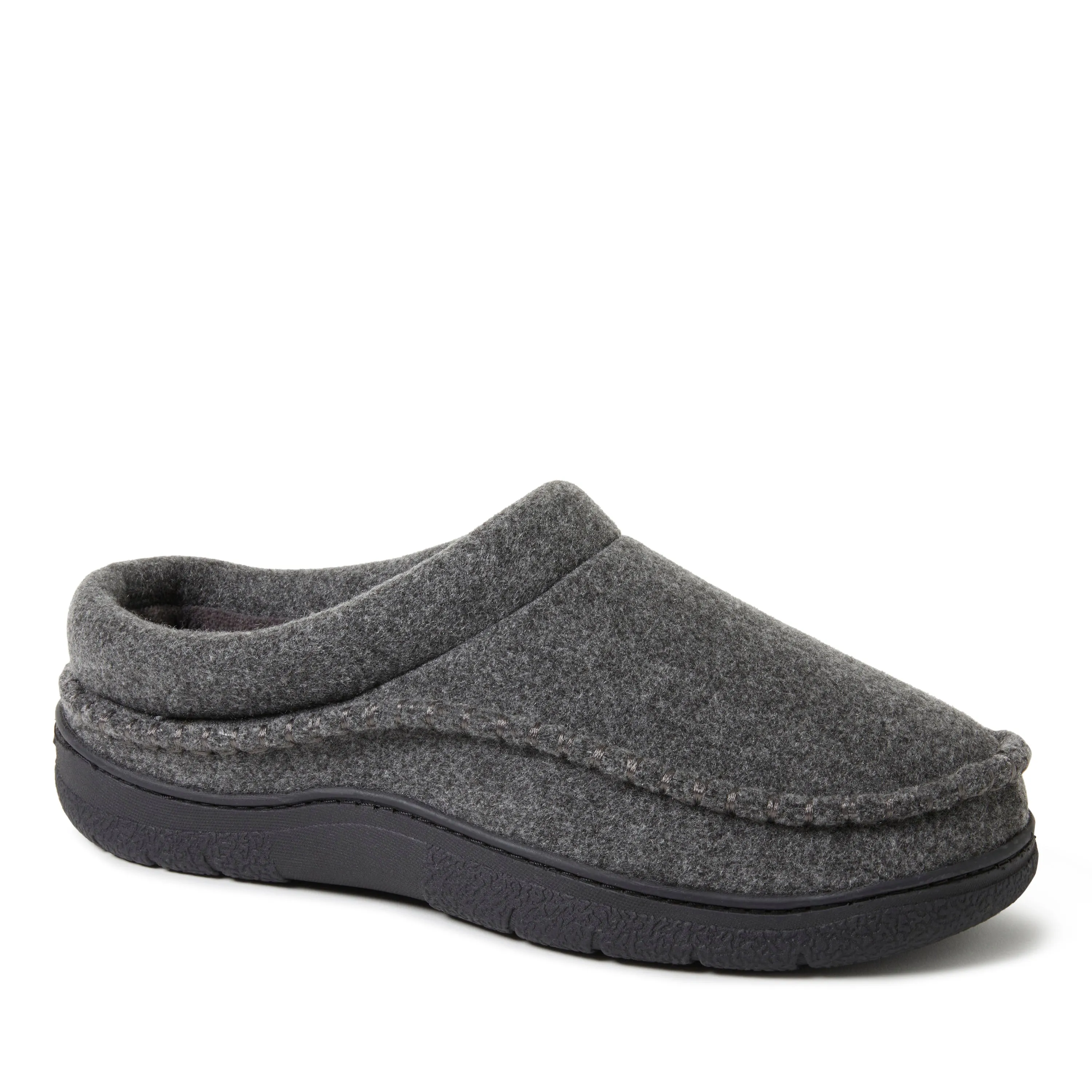 Dearfoams Mens Thompson Wool Blend Clog w/ Whipstitch