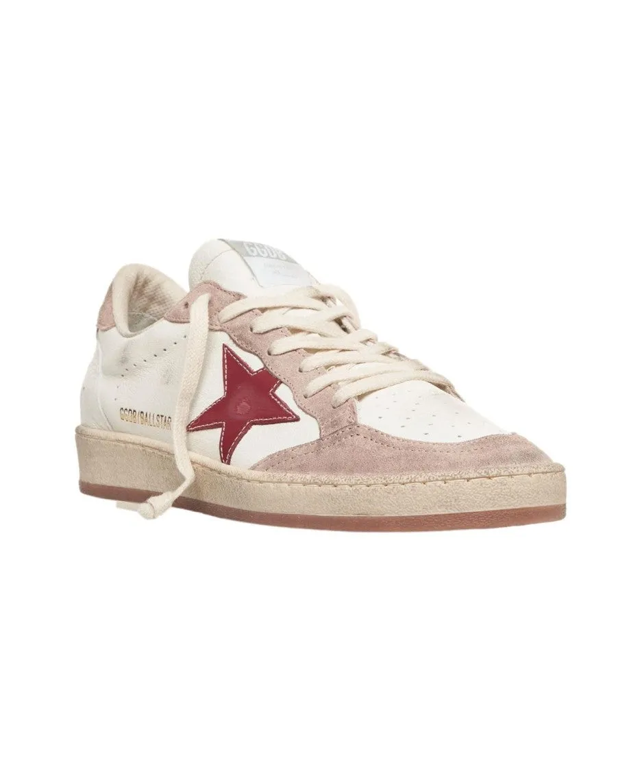Distressed Rose Leather Sneakers