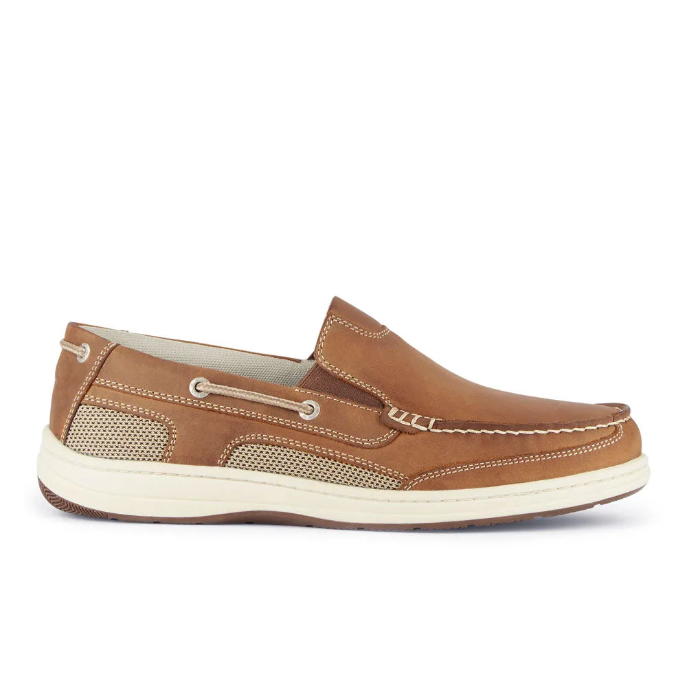 Dockers Mens Tiller Leather Casual Slip On Loafer Boat Shoe with Stain Defender