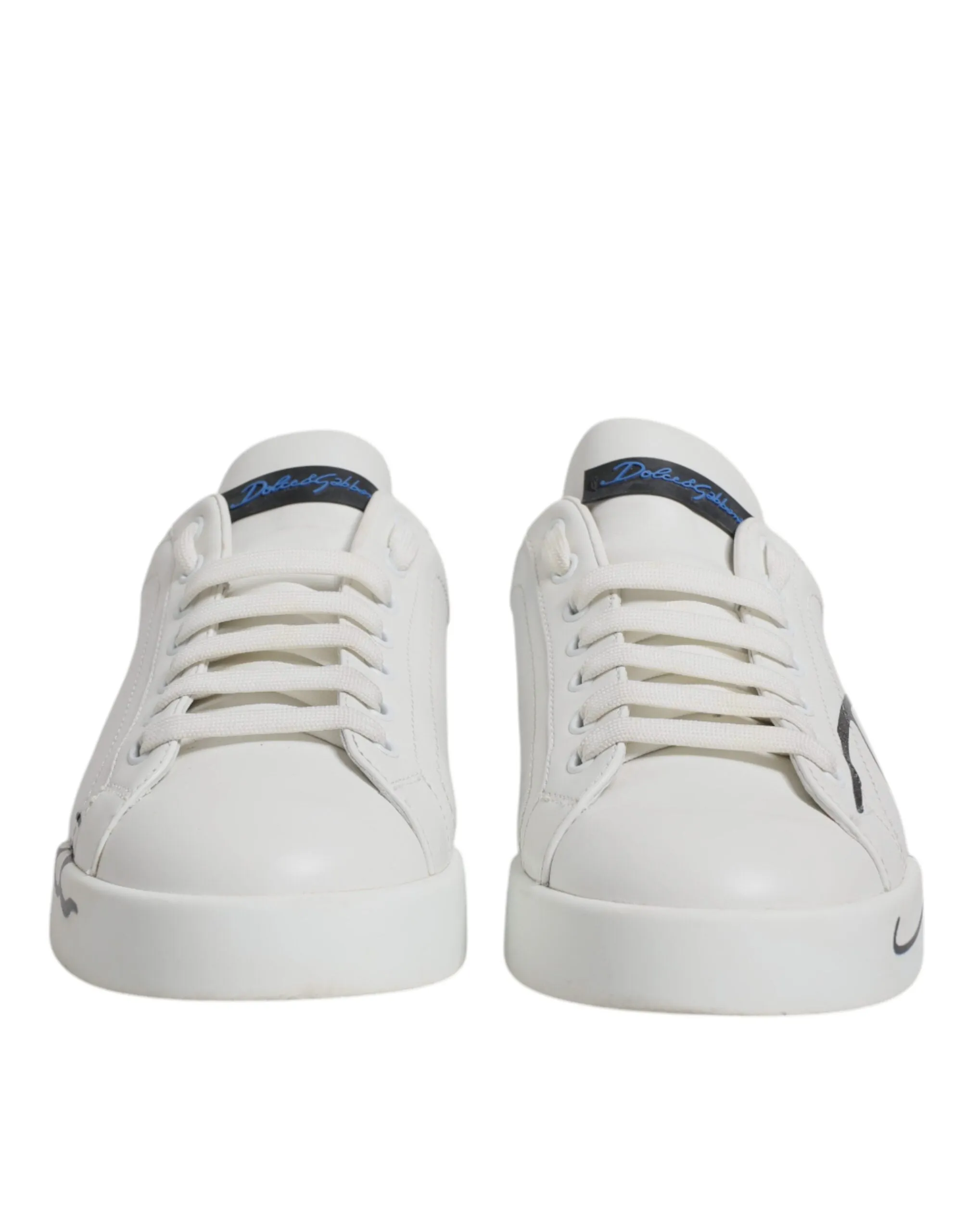 Dolce & Gabbana blue Logo Leather Portofino Sneaker Men's Shoes (Pre-Owned)