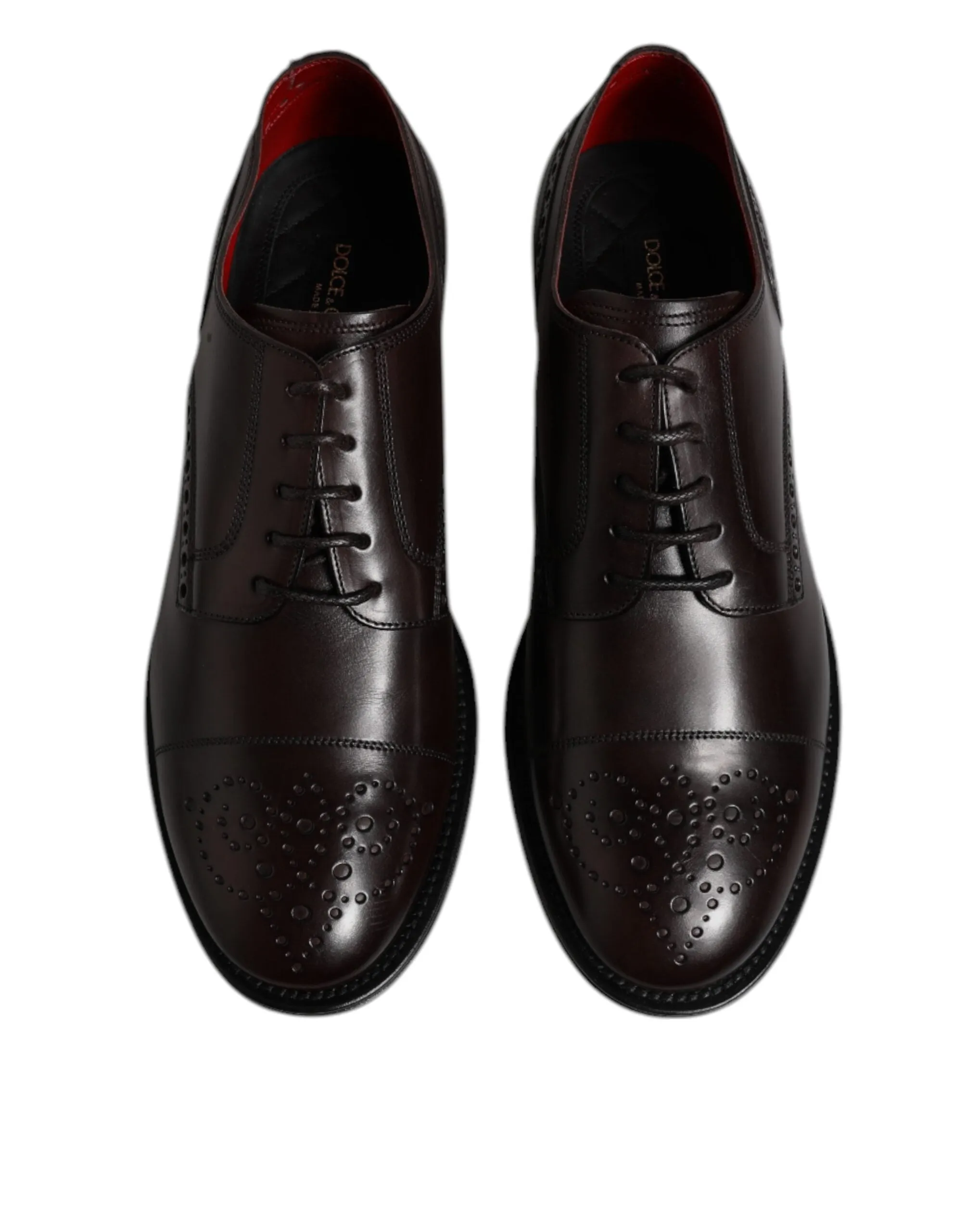 Dolce & Gabbana Calfskin Leather Derby Men Dress Men's Shoes (Pre-Owned)