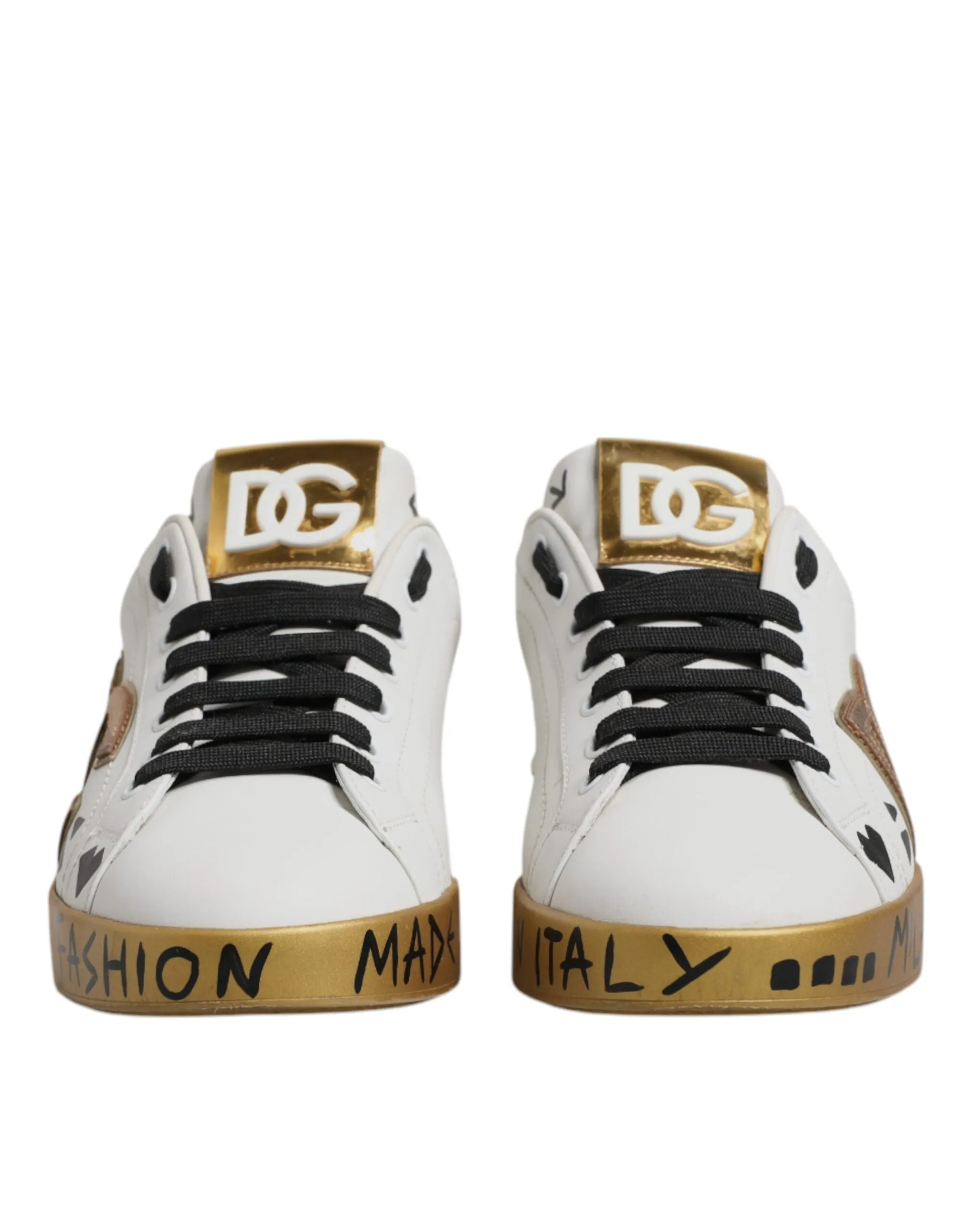Dolce & Gabbana gold Crystal Logo Portofino SneakersMen's Shoes (Pre-Owned)
