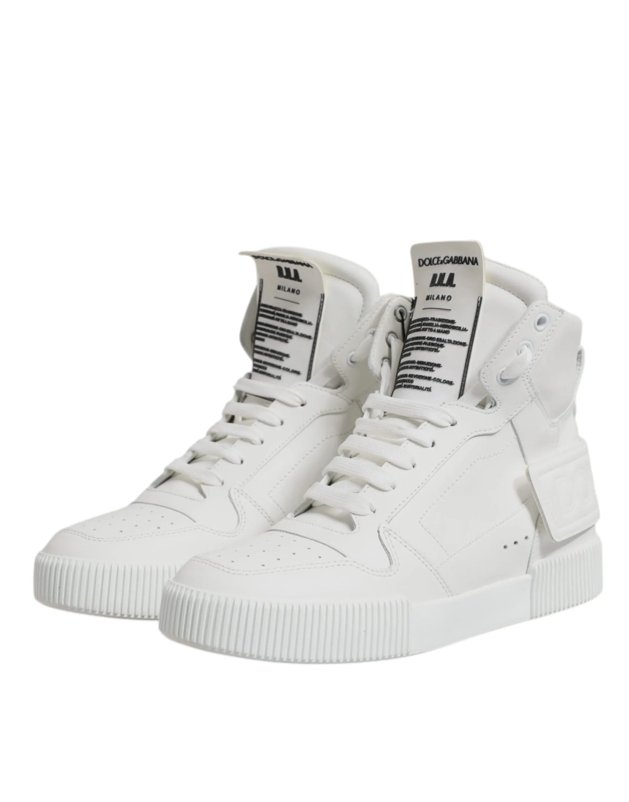 Dolce & Gabbana Leather High Top Sneakers Men's Shoes