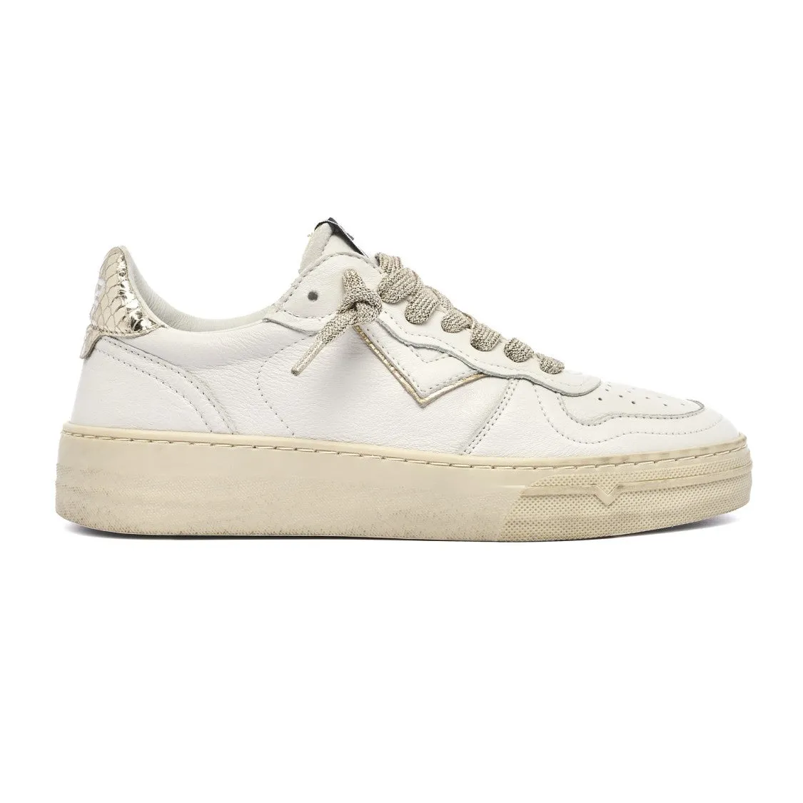 Elevated Leather Sneakers With Breathable Cotton Cover And Detailing