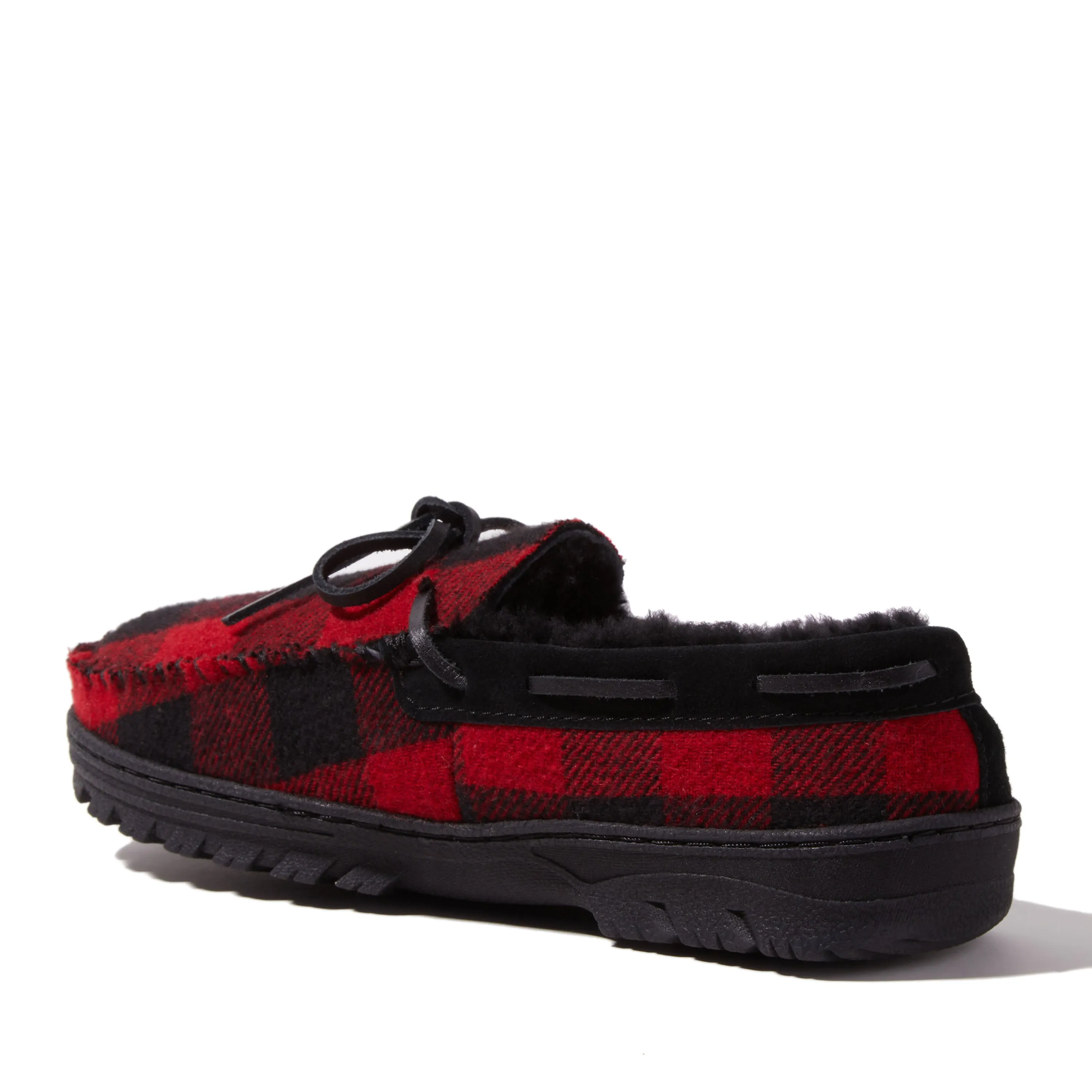 EZ Feet Men's Genuine Suede and Shearling Wool Moccasin