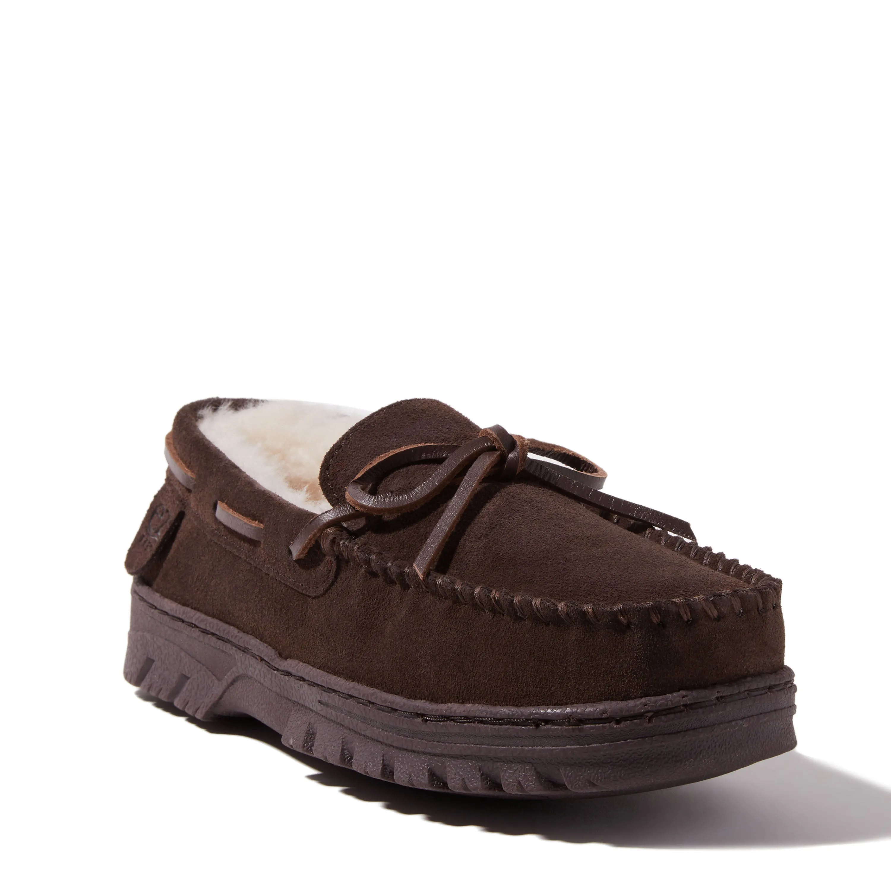 EZ Feet Men's Genuine Suede and Shearling Wool Moccasin